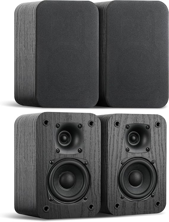 Saiyin 5.0 Home Theater System, 230w Peak Power HiFi Surround Sound Speakers with Stereo Surround Sound and Classic Rretro Wood Grain for TV/PC, Passive, Amplifier Required (Cable Not Included)