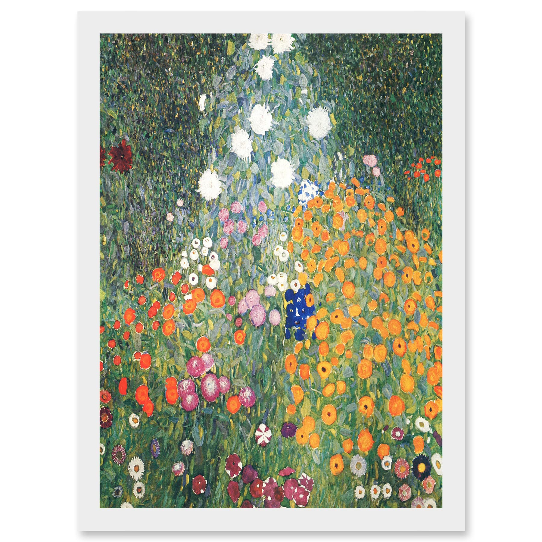 Artery8 Gustav Klimt Flower Garden 1907 Art Nouveau Floral Home Painting A4 Artwork Framed Wall Art Print