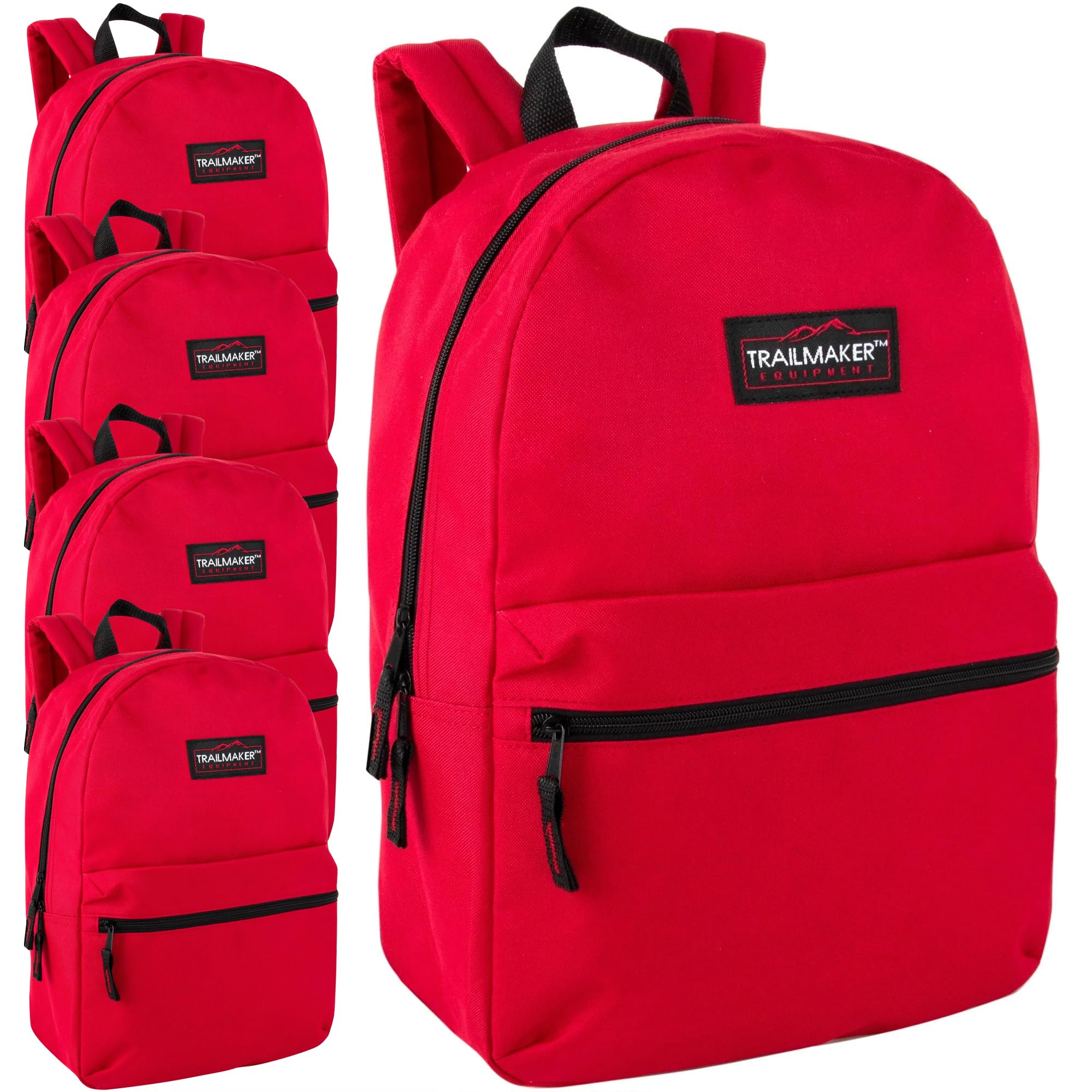 Trail maker 24 Pack- Classic 17 Inch Backpacks in Bulk Wholesale Back Packs for Boys and Girls