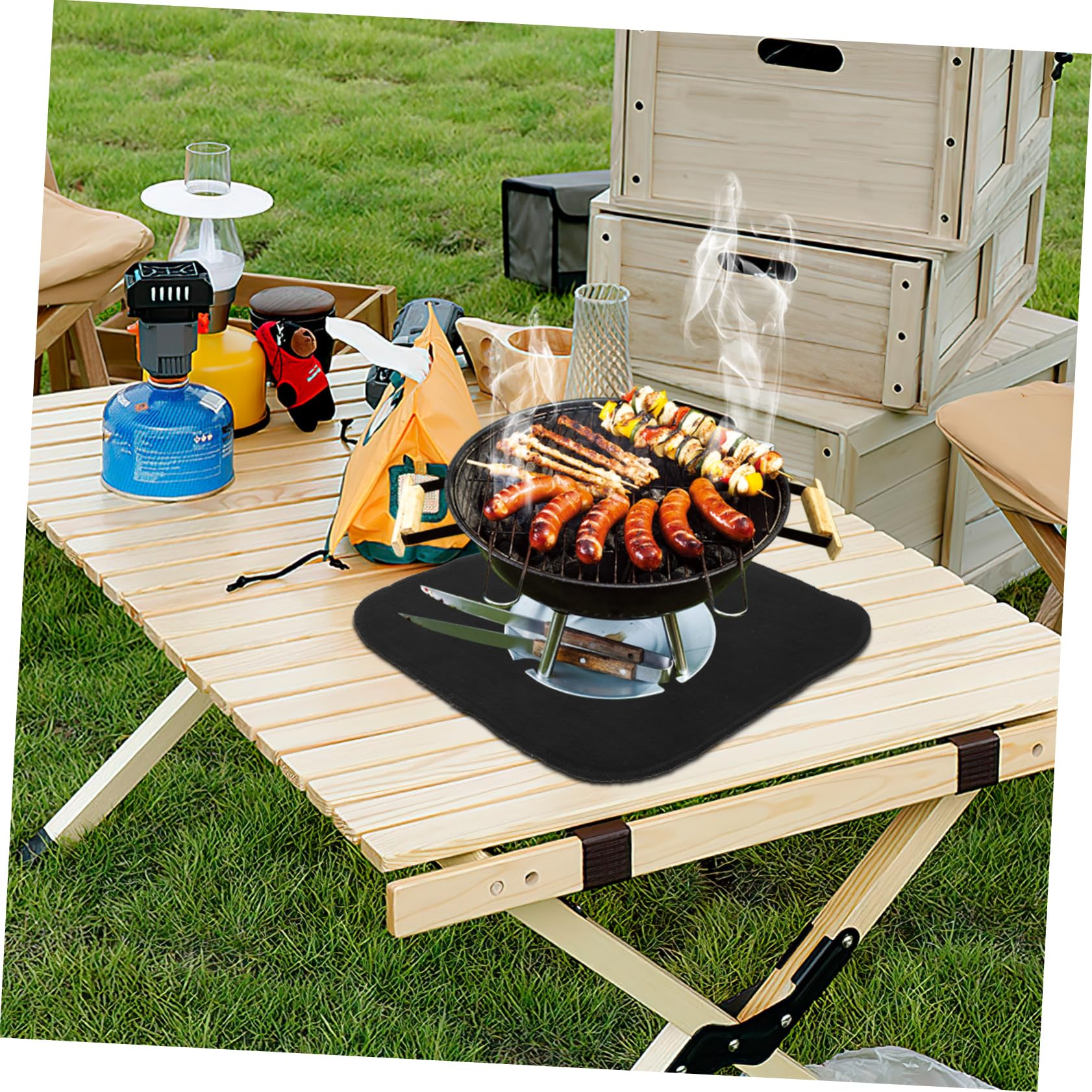 CIYODO 2pcs Welding Blanket Fur Blanket Fireproof Mat for Soldering Fire Blanket Fireproof Blanket for Welding Fire Resistant Mat Fire Proof Mat Soldering Mat Black Polyester Fiber