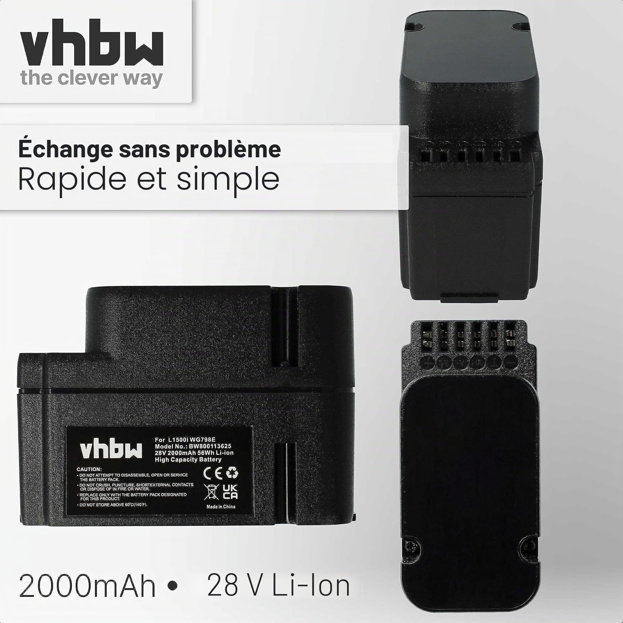 vhbw Batterie Compatible avec Worx Landroid M1000 WG791E.1