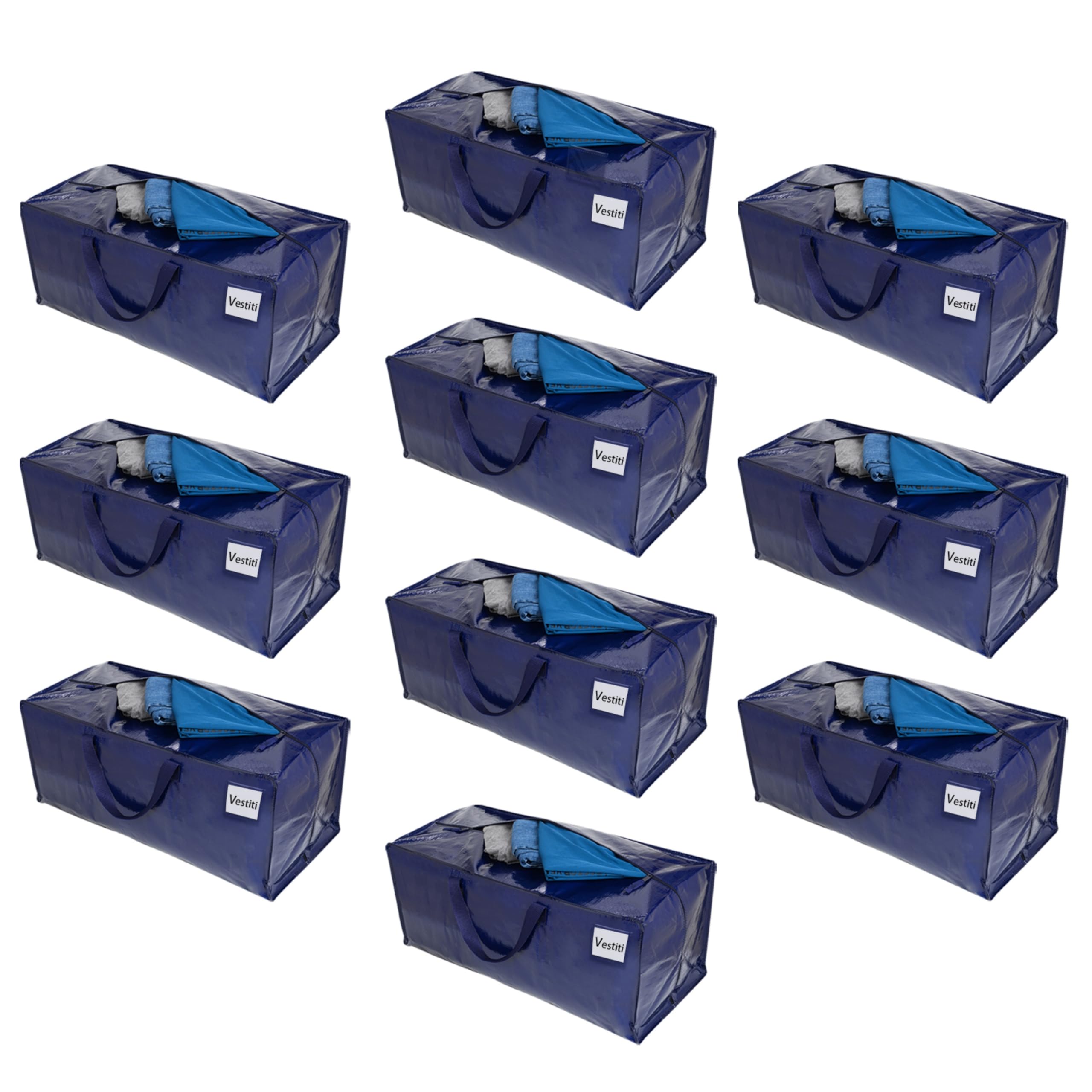 VENO Set da 8 Borse da trasloco extra large resistenti con cinghie da zaino, spostare oggetti