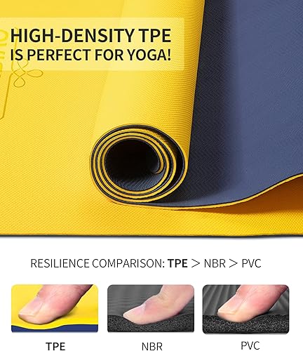 Miniatura 10 de CAMBIVO Tapete de yoga extra grueso para mujeres, hombres y niños, tapete de yoga profesional TPE, tapete de entrenamiento con correa de transporte