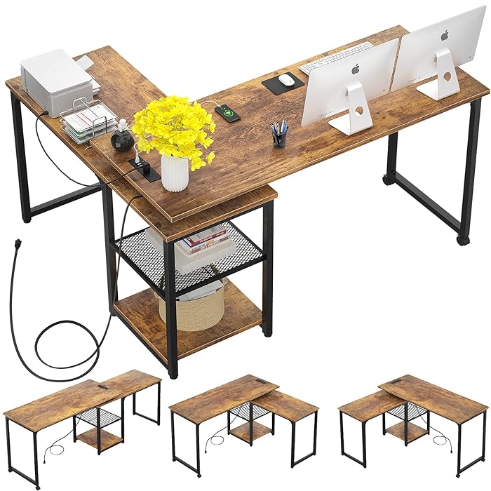 Buy Armocity 360° Rotating Desk with Outlets and USB Ports, Reversible