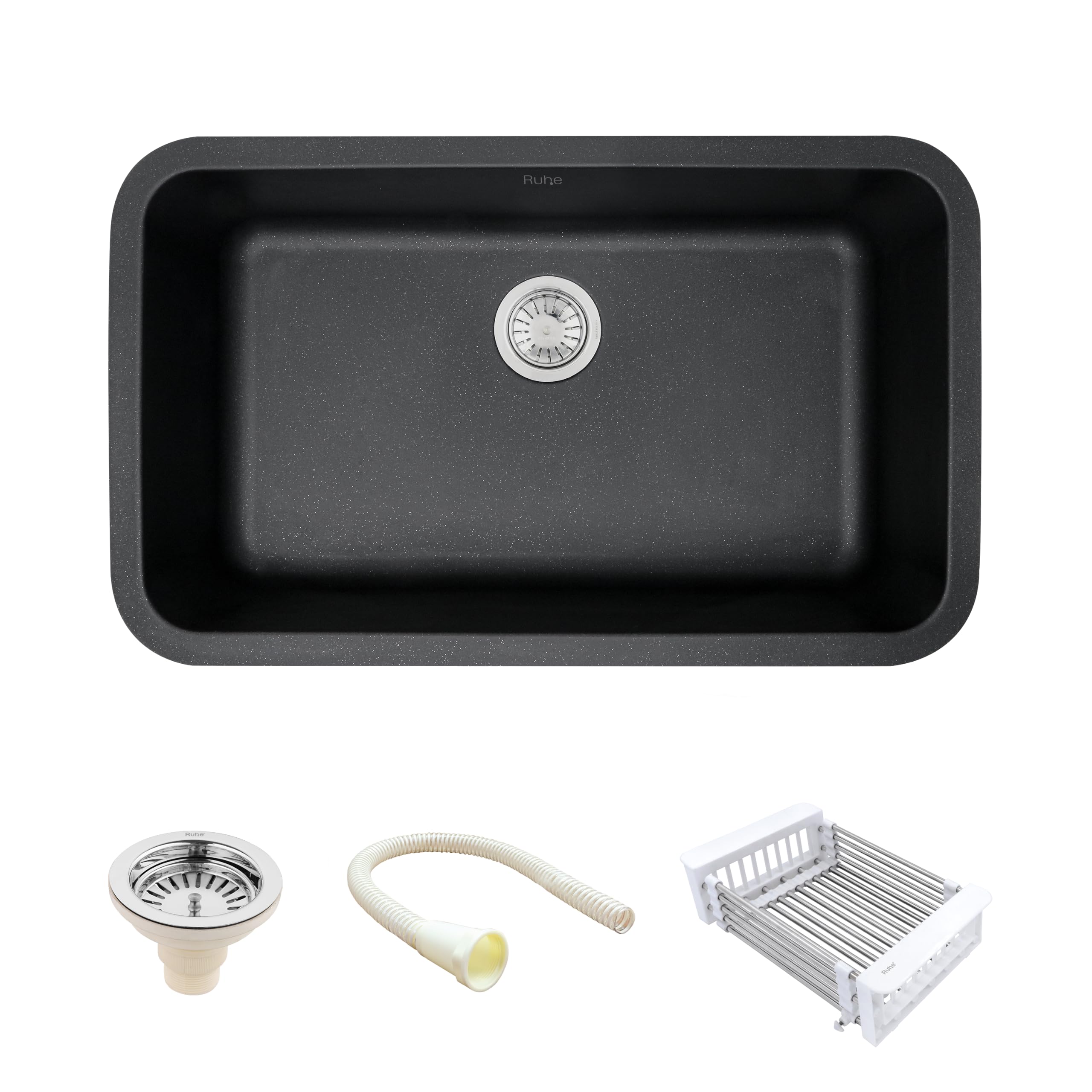Ruhe Matte Black Quartz Kitchen Sink - Noise Reducing -9 Ruhe Matte Black Quartz Kitchen Sink - Noise Reducing -9
