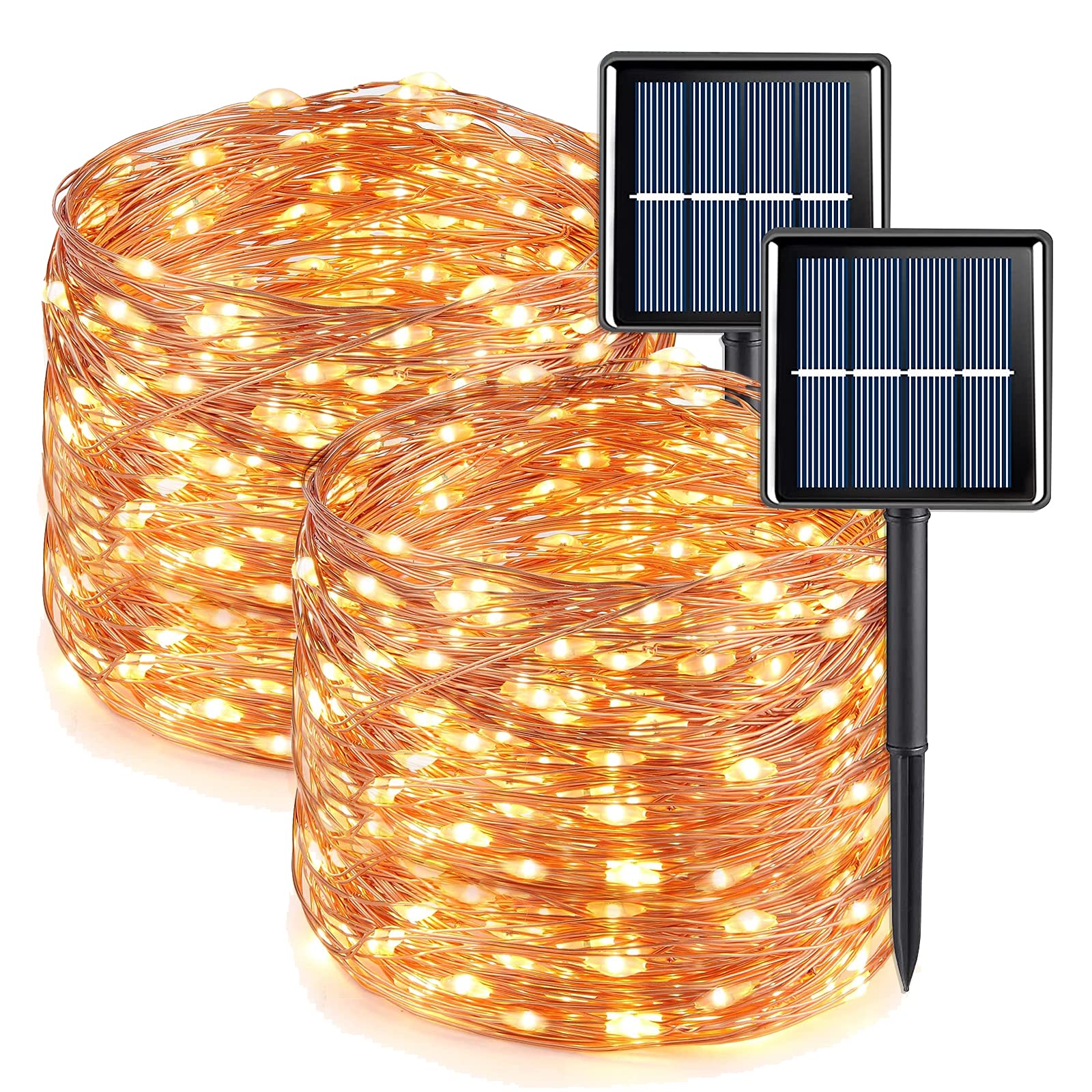 QITONG 2 Pack Solar Fairy Lights