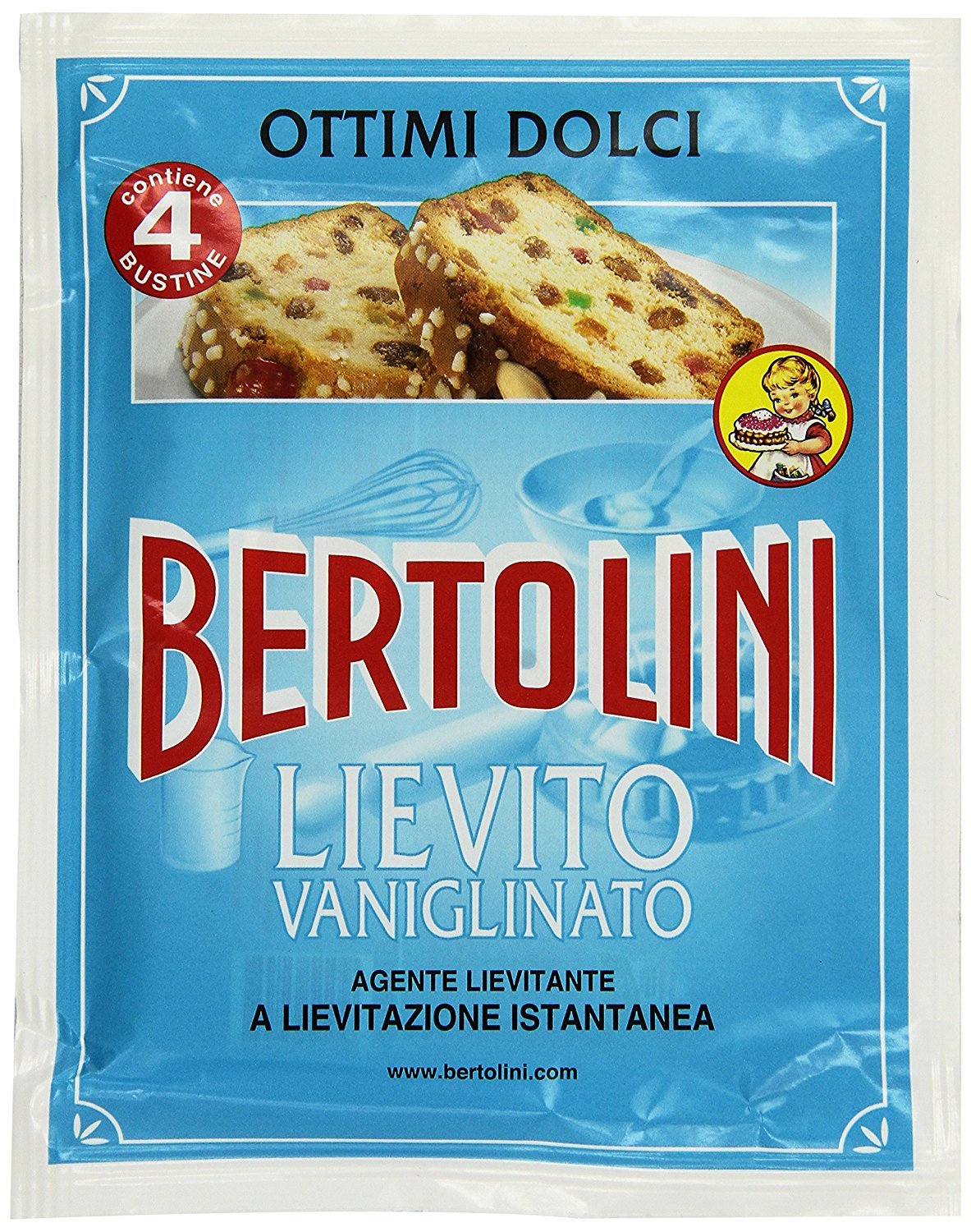 Bertolini Baking Powder with Vanillin 4X16gr