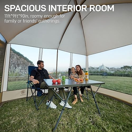 Miniatura 5 de EVER ADVANCED Pantalla magnética para habitación de 11 x 9 pies, entrada manos libres, cámara de pantalla con protección solar para campamento y