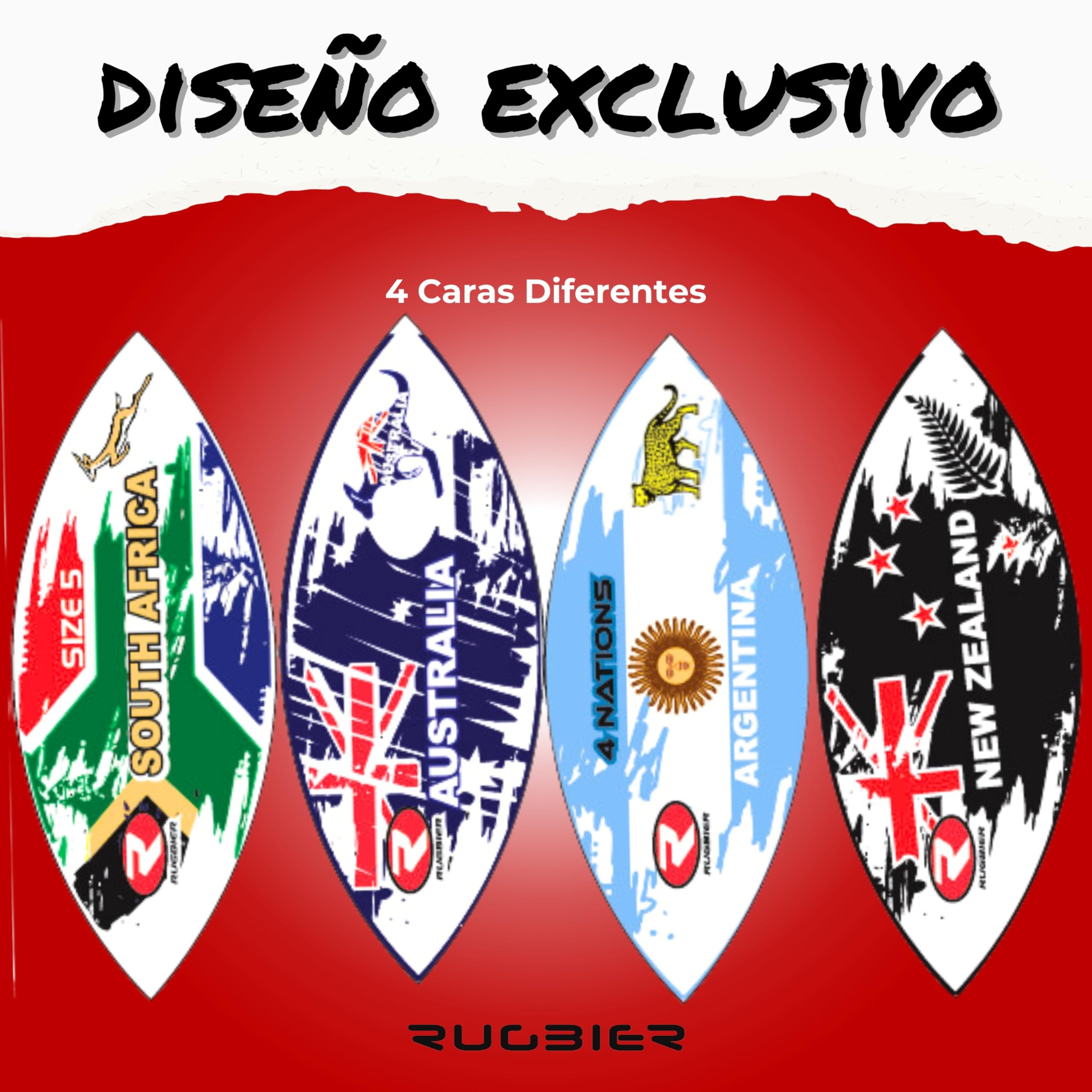 Pallone Da Rugby Allenamento Taglia 5 - Design Maori, Alta Gamma Per Senior E Squadre - Foto 4