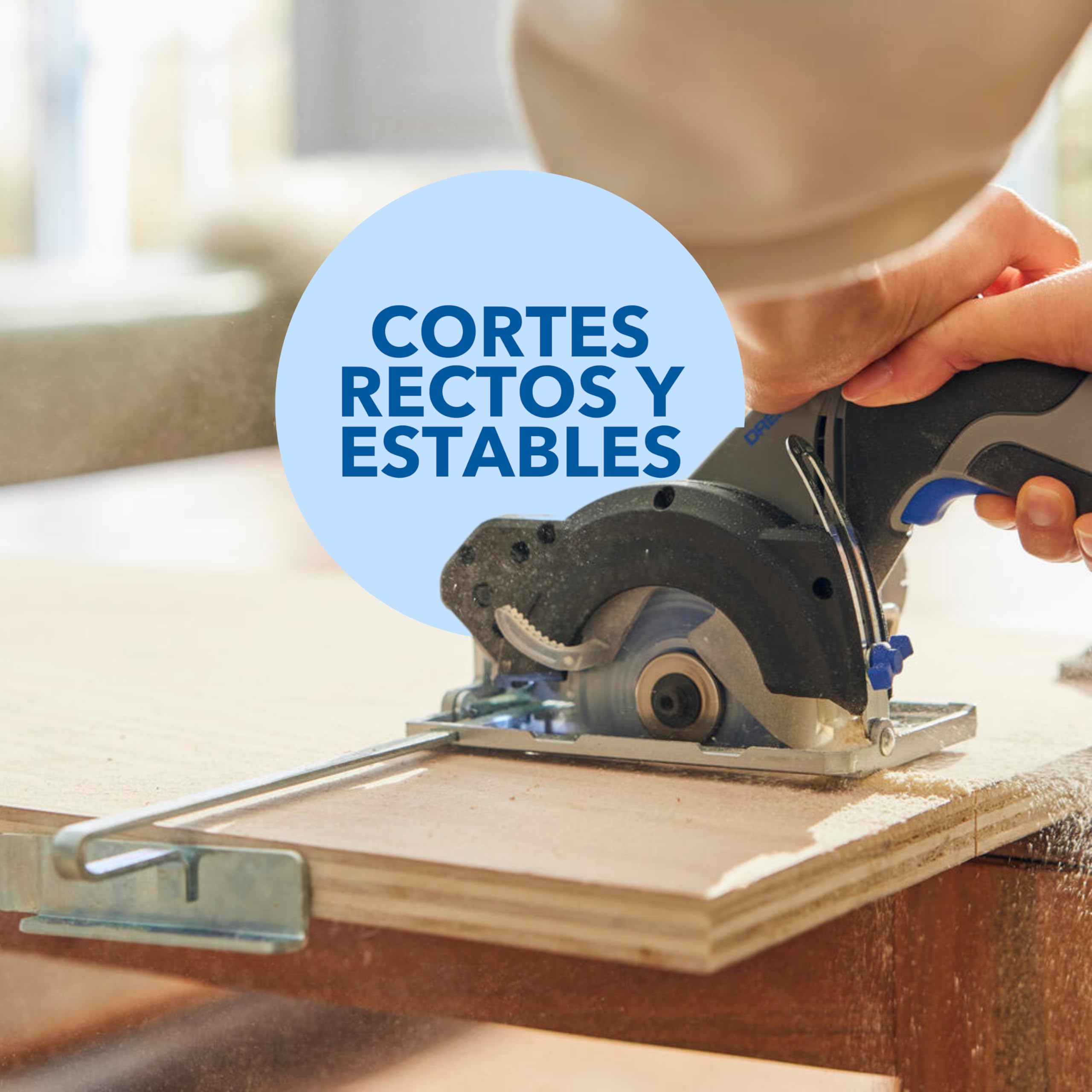 Dremel Blueprint 12V sierra circular compacta sin cable con motor sin escobillas, con guía de línea láser, guía para cortes en bisel, 1x hoja de sierra circular multi-material, guía de corte al hilo