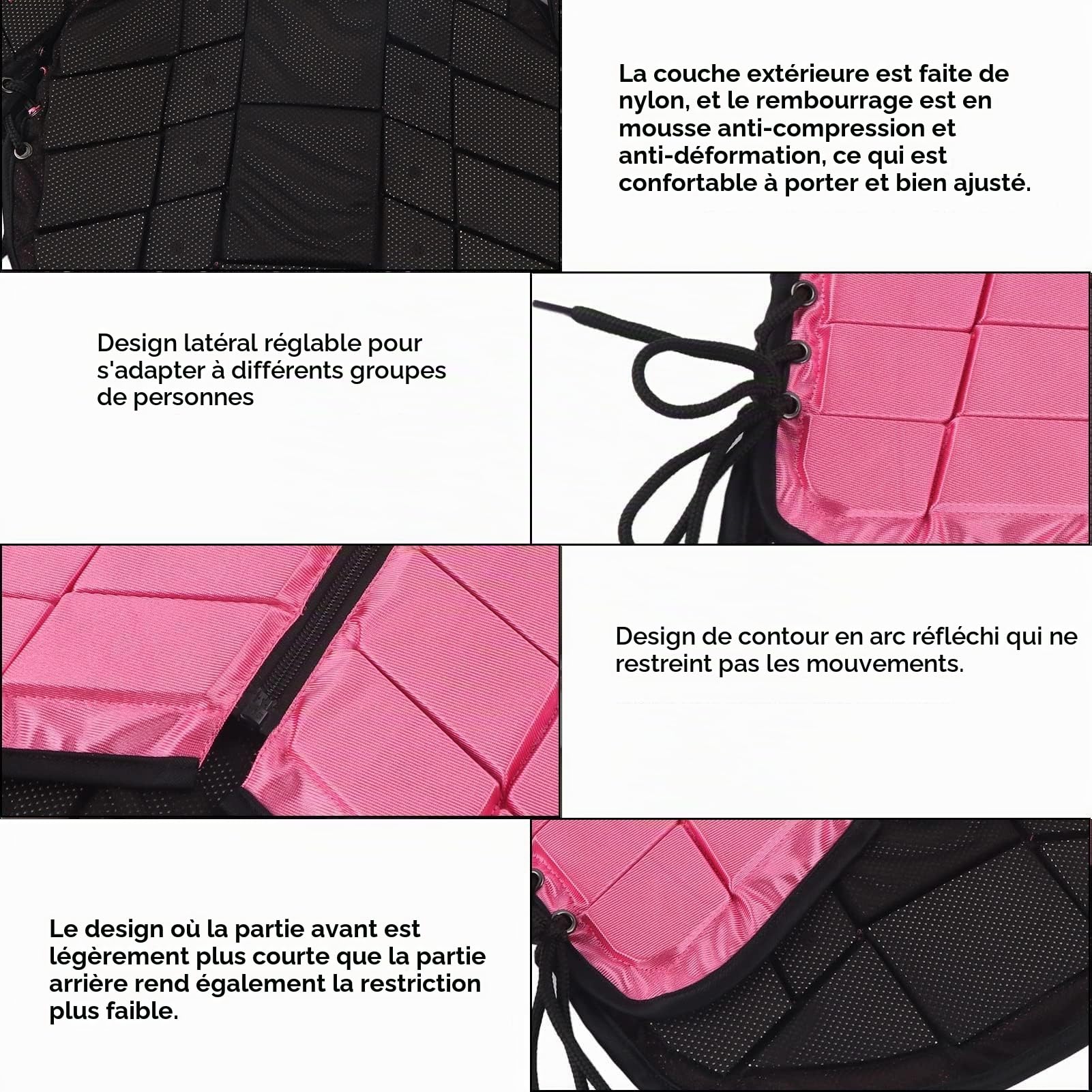Gilet d'équitation pour enfant, unisexe, équipement de protection d'équitation rembourré, gilet de sécurité pour l'entraînement d'équitation pour garçons et filles