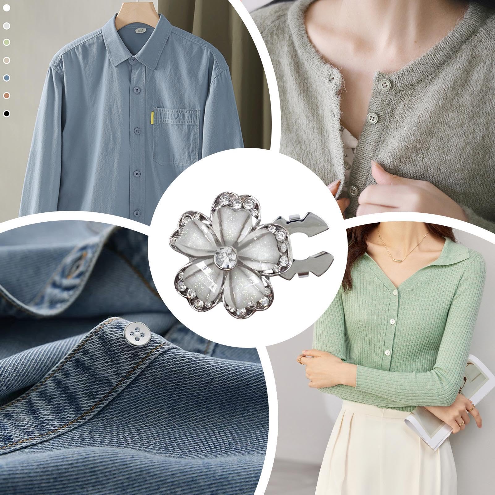 Cubiertas De Botones De Camisa,Cubiertas De Botones Con Clip, Gemelos con cubierta de botón con adornos de brillante, Accesorios formales para eventos Clips de botones de manga de moda para mujeres