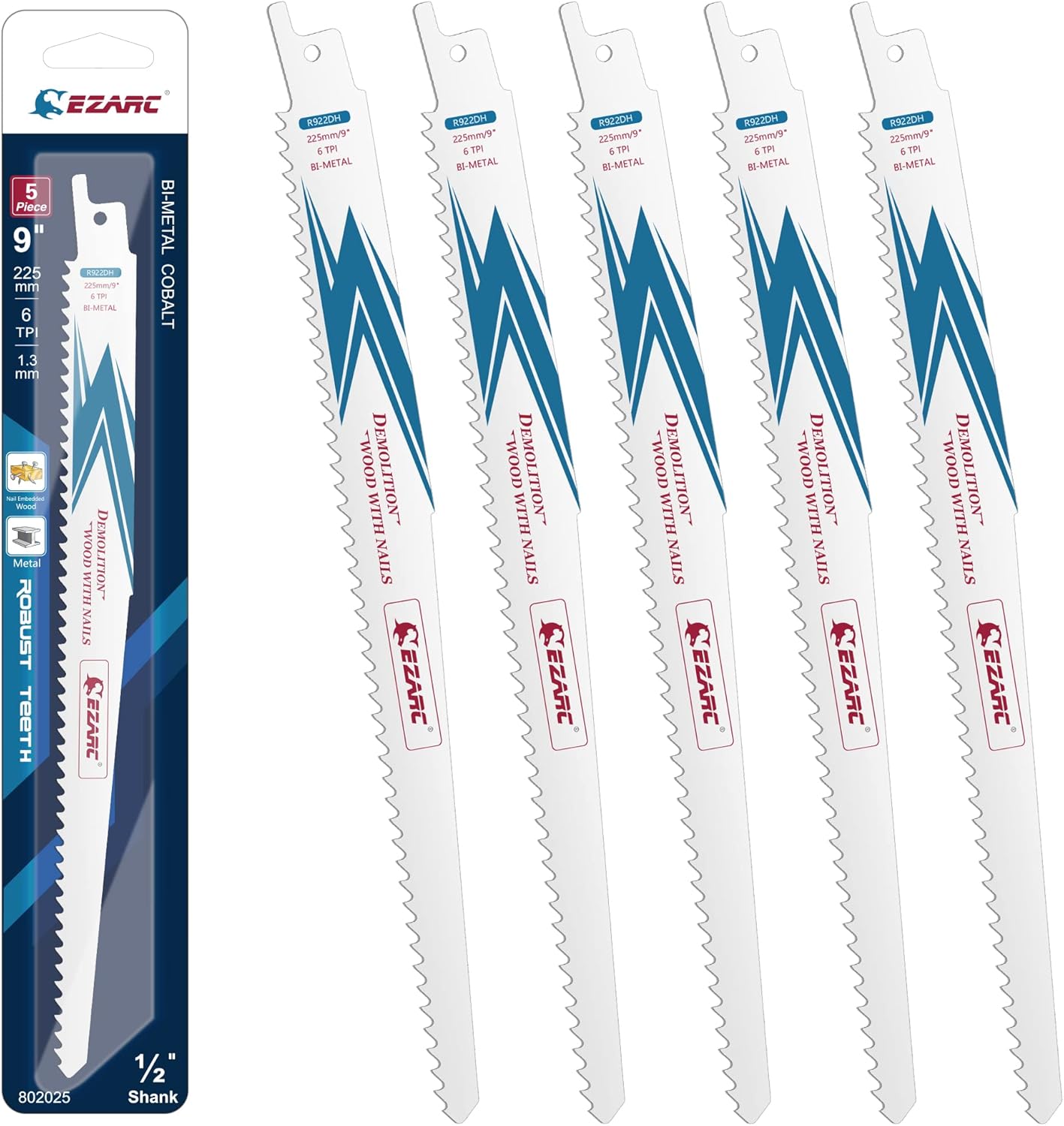 EZARC Reciprocating Saw Blade BiMetal Cobalt Sabre Saw Blades for Wood