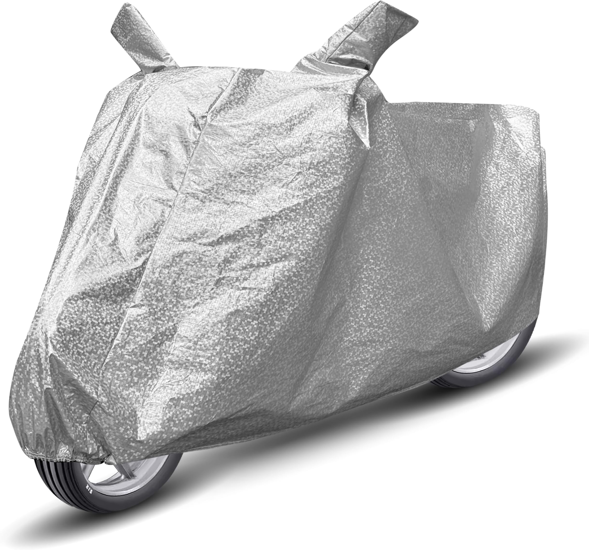 Auto Hub 100% Waterproof Bike Cover, Dustproof, UV Protection Bike Cover for All Two Wheeler Bike Upto Bullet Size with - Metallic Silver