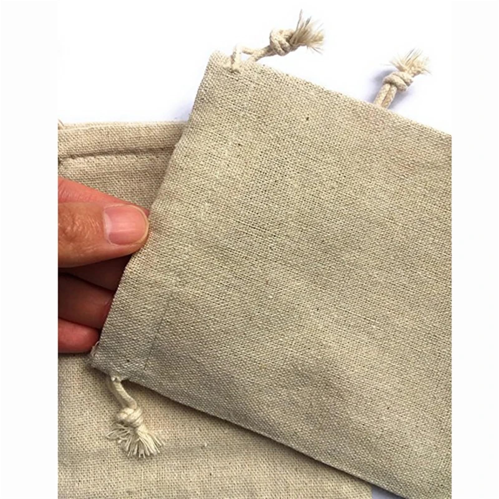 Sac En Coton Avec Cordon De Serrage Sacs-cadeaux de lin 50pcs 12CMX16CM (4,71 "x6,28") Favoris de mariage Sacs de rangement Muslin Coton Sacs de rangement Bijoux Bijoux Pochettes de cordon 221 ( Size