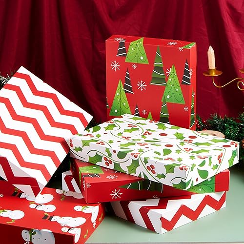 Miniatura 7 de JOYIN 12 cajas de envoltura de camisa de 17 x 11 x 2.5 pulgadas con tapa y base, ropa, cajas de regalo, cajas de regalo de Navidad para Navidad,
