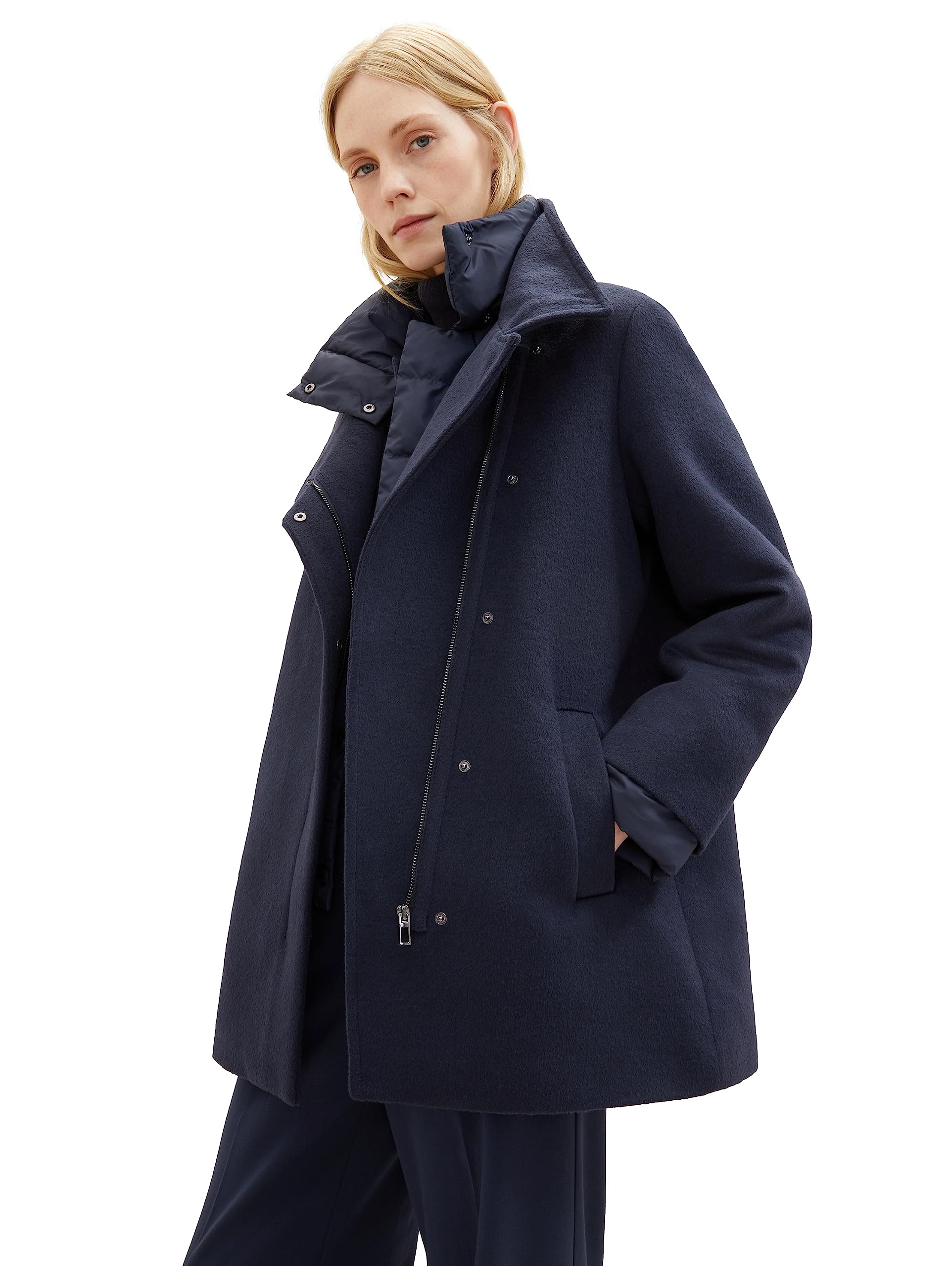 TOM TAILOR Cappotto Con Colletto Alto Cappotto con colletto alto Donna (Pacco da 1)