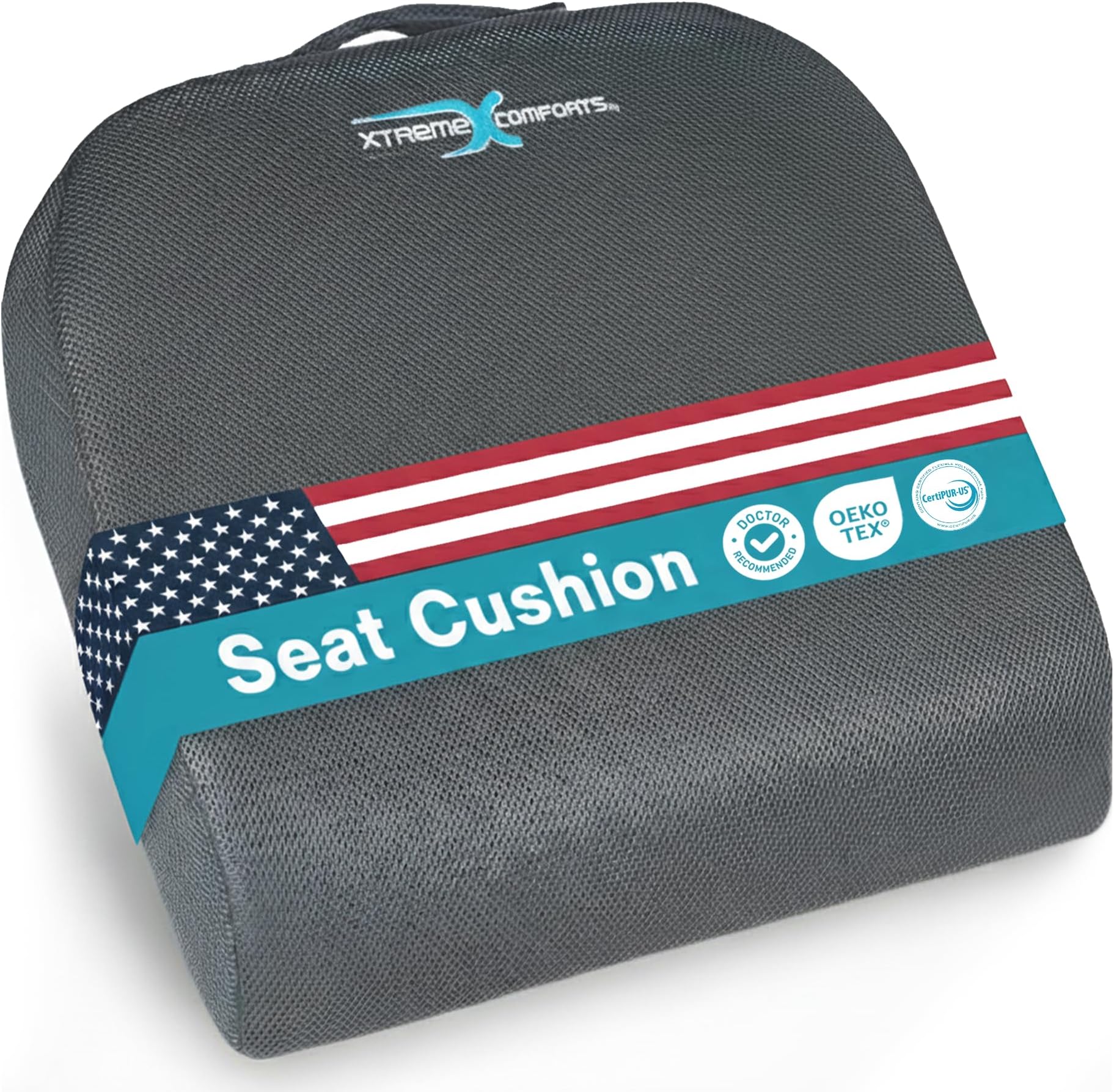 Seat Cushions | Office Chair Cushions for Desk, Car, Wheelchair| Ergonomic Memory Foam Seat Cushion for Support & Comfort | Helps Improve Sitting Posture for Work & Body Relief