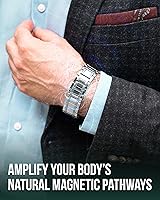 Vista 3 de MagnetRX® 3X Strength - Pulsera magnética para hombres de triple resistencia – Pulseras magnéticas de titanio para hombres – Cierre plegable premium