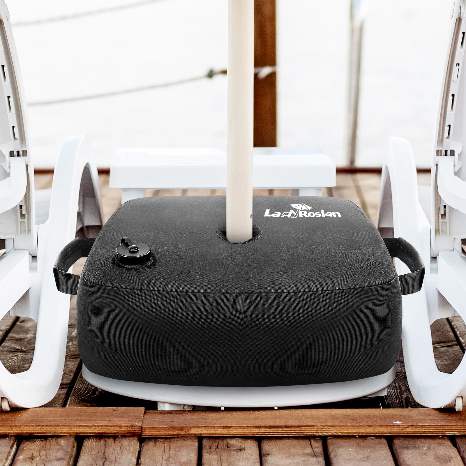 LadyRosian Umbrella Base Weight Heavy Duty Water Weight Bag Side Slot Opening for Cantilever Patio Umbrella, Fits Any Offset