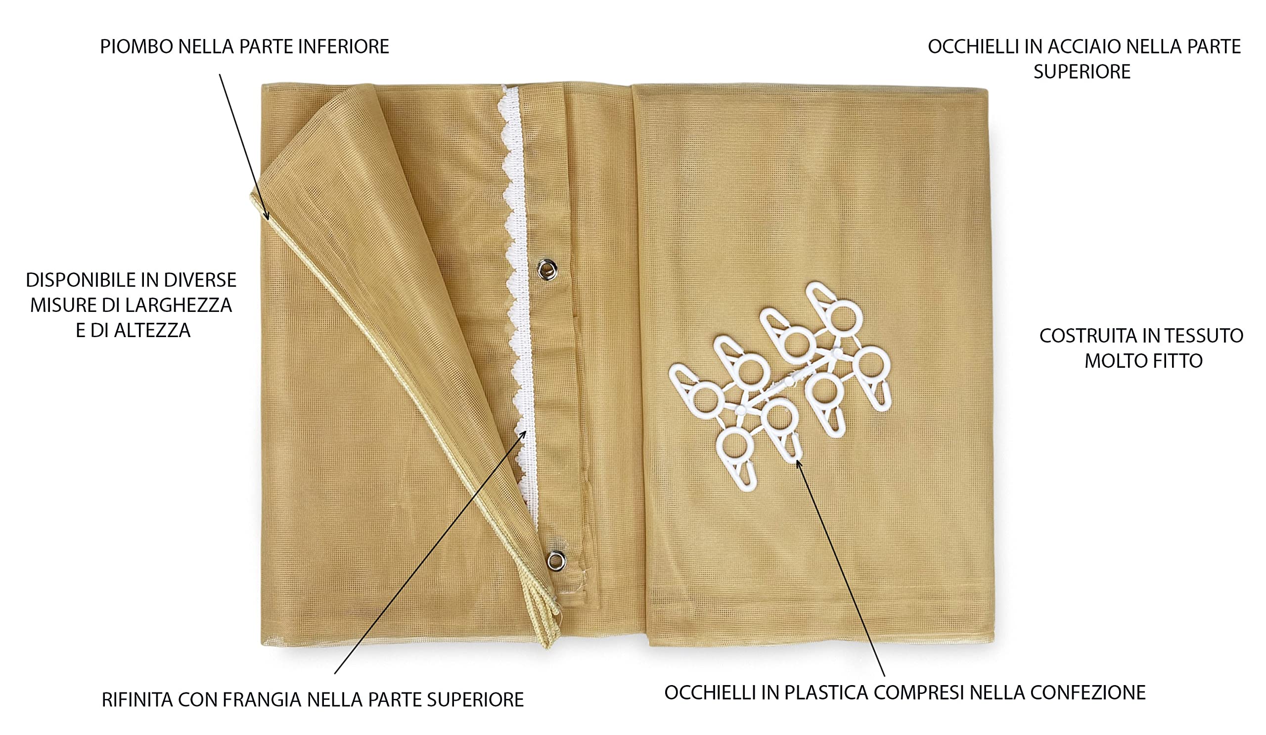 Tenda Zanzariera Home Tresor A Pannello 150x250 Cm – Rete Fitta Anti Insetti, Fantasia Girasole, Con Ganci E Anelli, Lavabile In Lavatrice