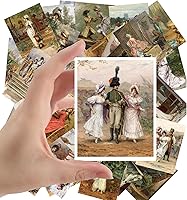 Vista 10 de Calcomanías grandes (24 piezas de 2.5 x 3.5 pulgadas) escenas de vida victoriana ilustración de revista vintage