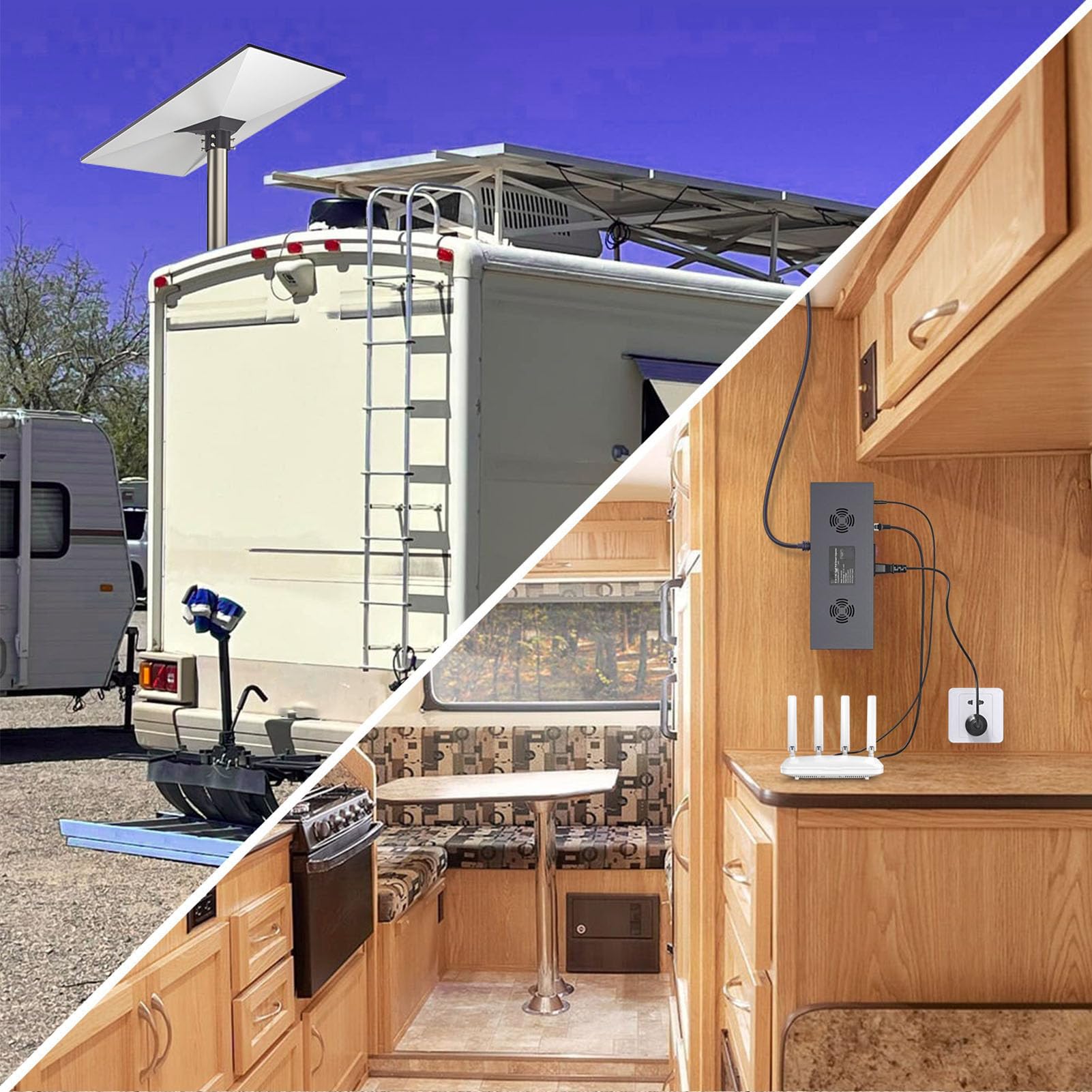 for Starlink Mini Poe Kit, 150W GigE Passive and ESD Protected with PoE Splitter, Provides USB and Type C Power Outputs and DC Converter for Starlink Mini Dishy, AC110-260V Input