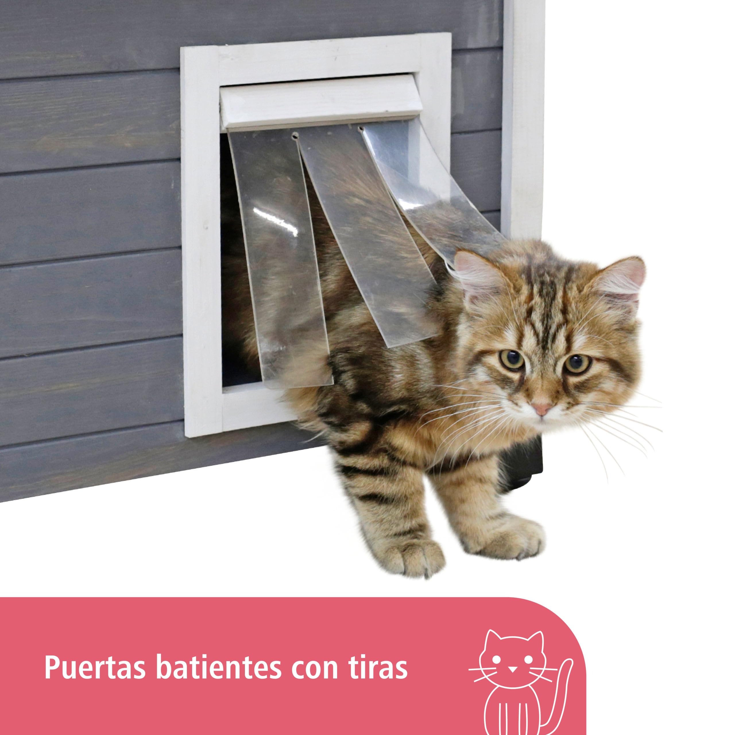 Kerbl Rustica Casa de madera para gatos 57x45x43 cm gris/blanco