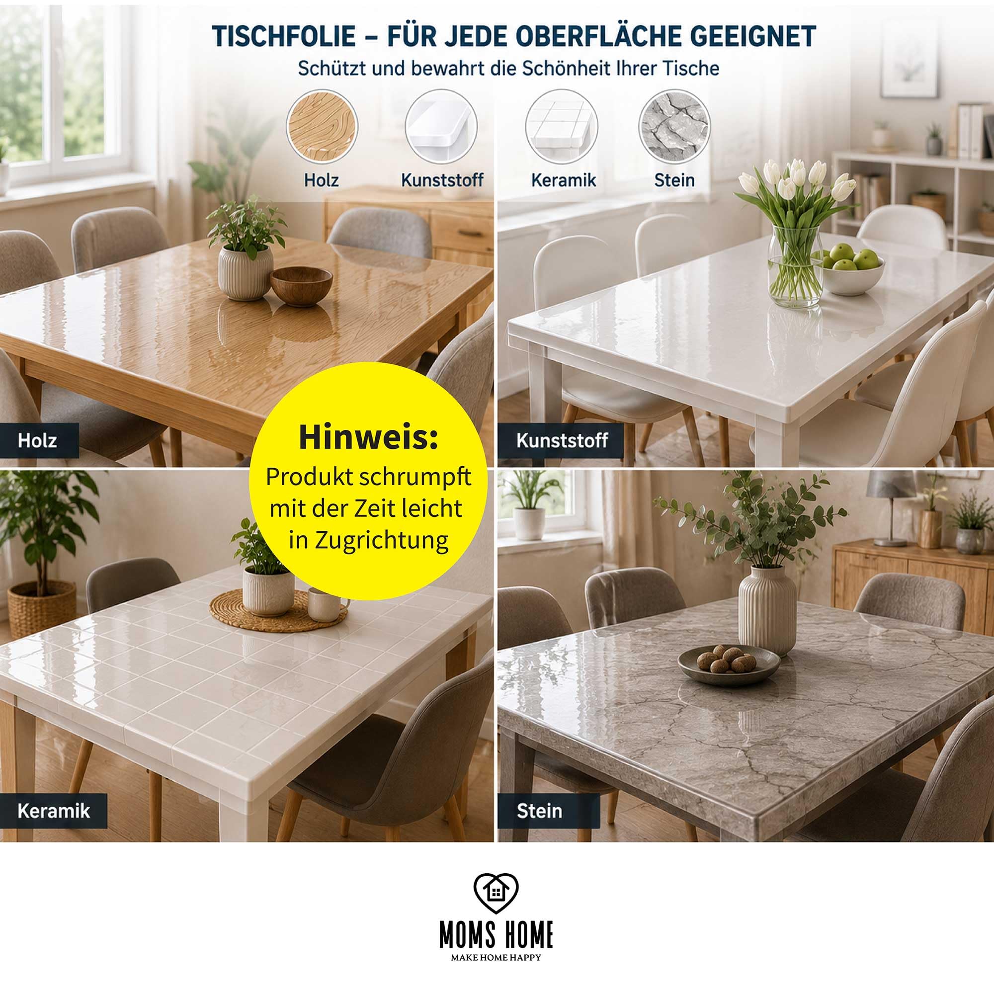 MOM'S HOME Mantel de mesa de PVC transparente y resistente al agua, película protectora transparente a medida, mantel transparente lavable de 2 mm, mantel de plástico para mesa y protector de mesa, 80