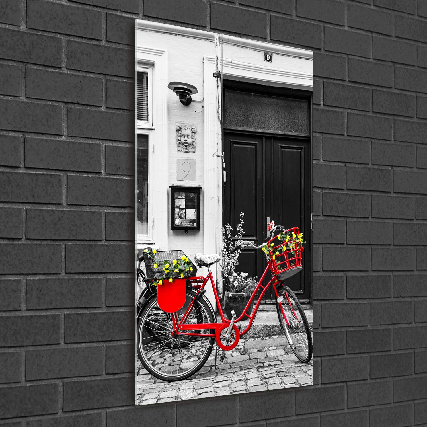 Tulup Impression sur Verre de 50x100 cm Image Tableau Photo décorative panoramique pour la Cuisine et Le Salon - Spectacles et Architecture - Vélo de Ville - Rouge