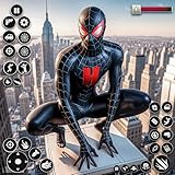 Spider Flying Rope Fighter Urban City Black Hero Game