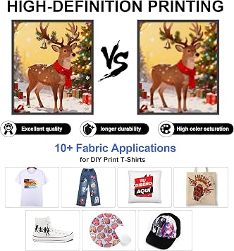 A3 L1800 DTF Printer and Oven, A3 L1800 High-Speed Transfer Printing Machine with White Ink Circulaton for DIY Print T-Shirts, Leather, Other Textile Includes Oven, Software, Consumable