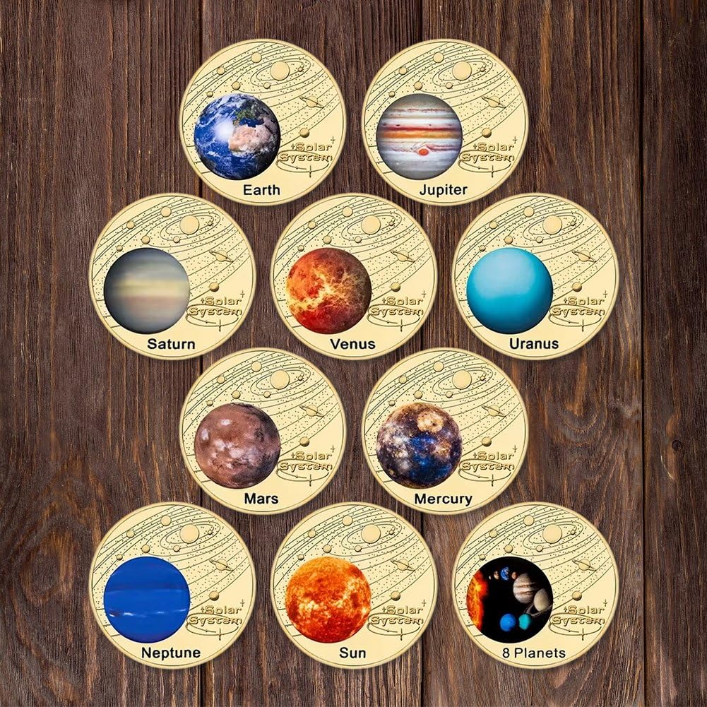 Moneda De Desafío del Solar, 10 Monedas Conmemorativas del Solar, Medalla De Recuerdo para Entusiastas De Los Planetas.