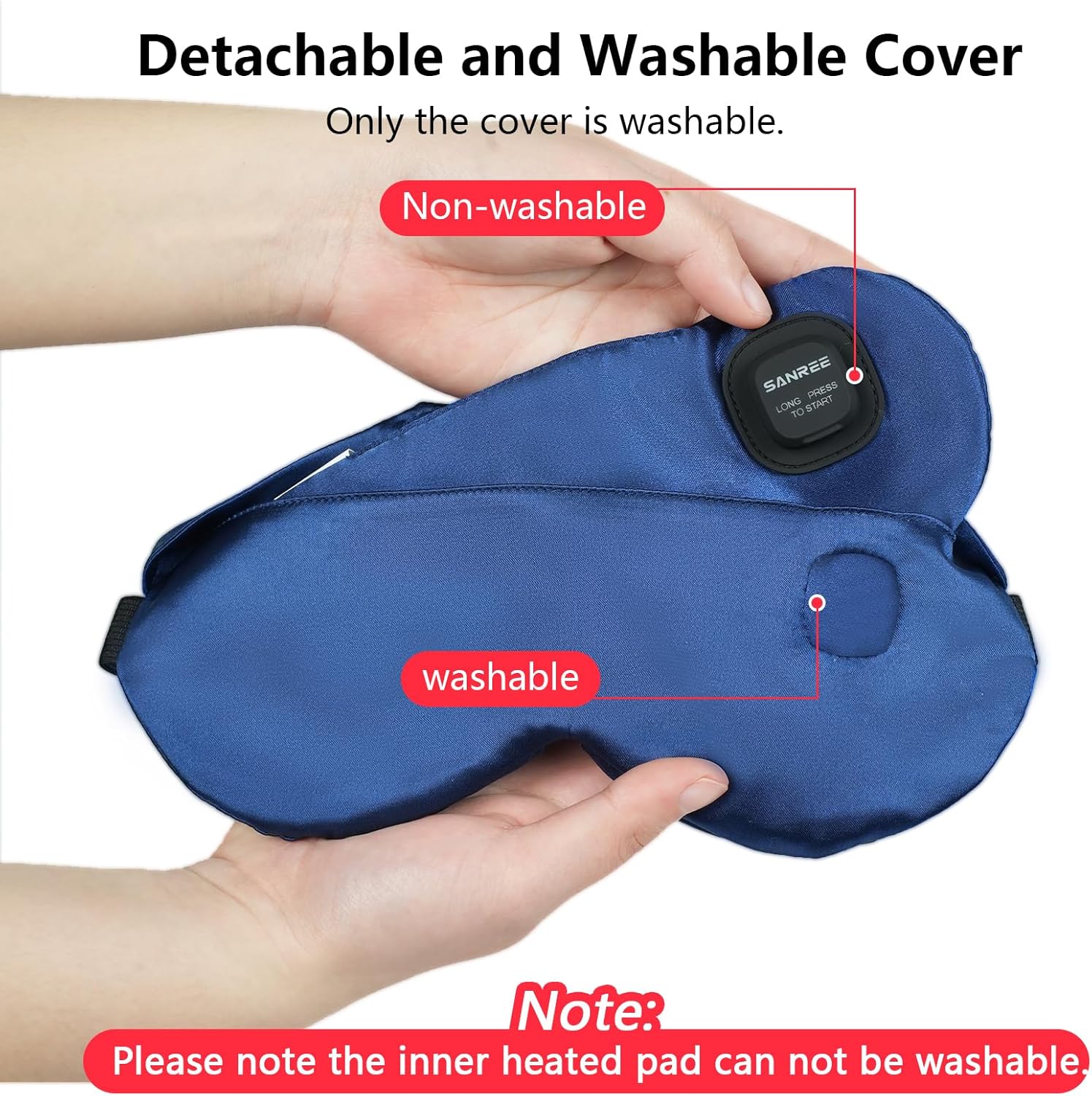 Heated Eye Mask-Cordless Eye Mask for Dry Eyes,Electric Warm Compress for Eyes,Improved Sleep, Blackout Eye Heating Pad for Eye Relief,Rechargeable Warming Eyes Mask for Travel with Washable Cover - Image 6