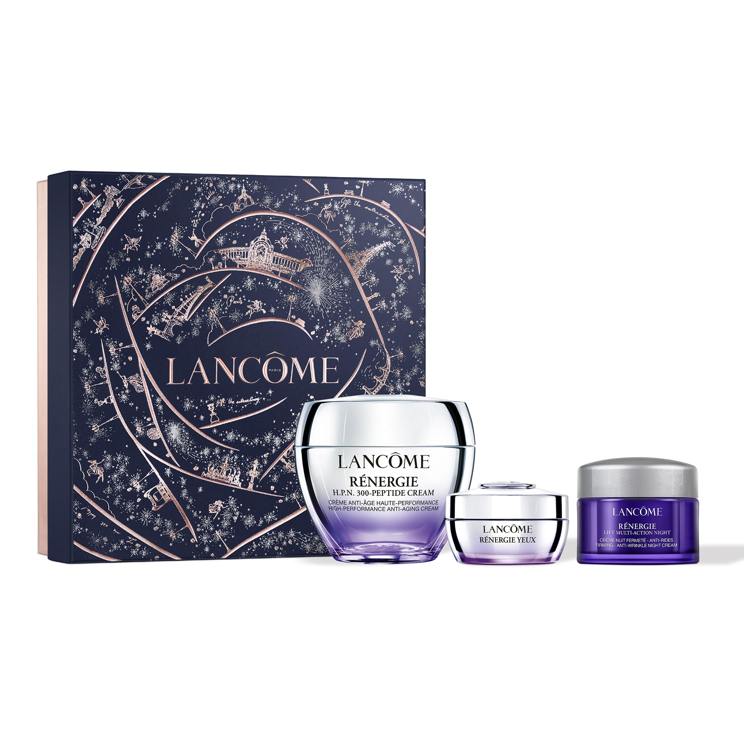 Lancôme Rénergie Skincare Gift Set - H.P.N. 300-Peptide Face Cream, Full Size Eye Cream & Travel Size Night Cream - Limited Edition