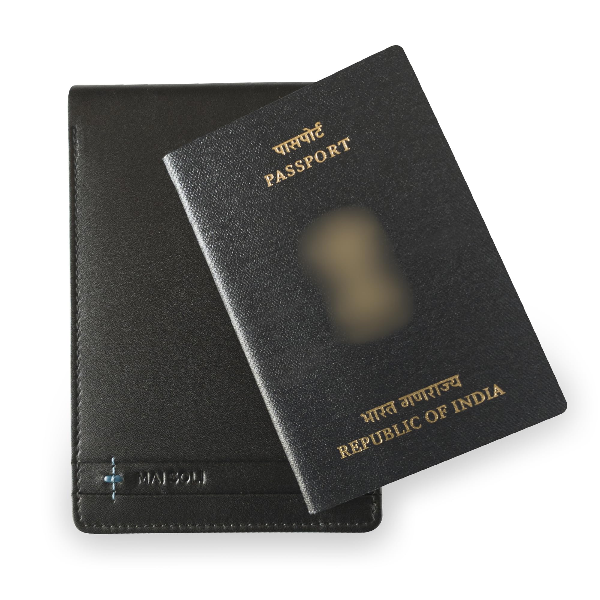 mai soli Genuine Leather Passport Holder for Men and Women | RFID Protected Passport Cover | Travel Wallet Organiser with Flap Closure - Black-picture-26
