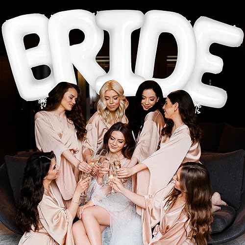 Miniatura 4 de KatchOn, Globos gigantes de novia blancos – 40 pulgadas | Decoraciones de despedida de soltera | Globo de novia blanco para decoraciones de