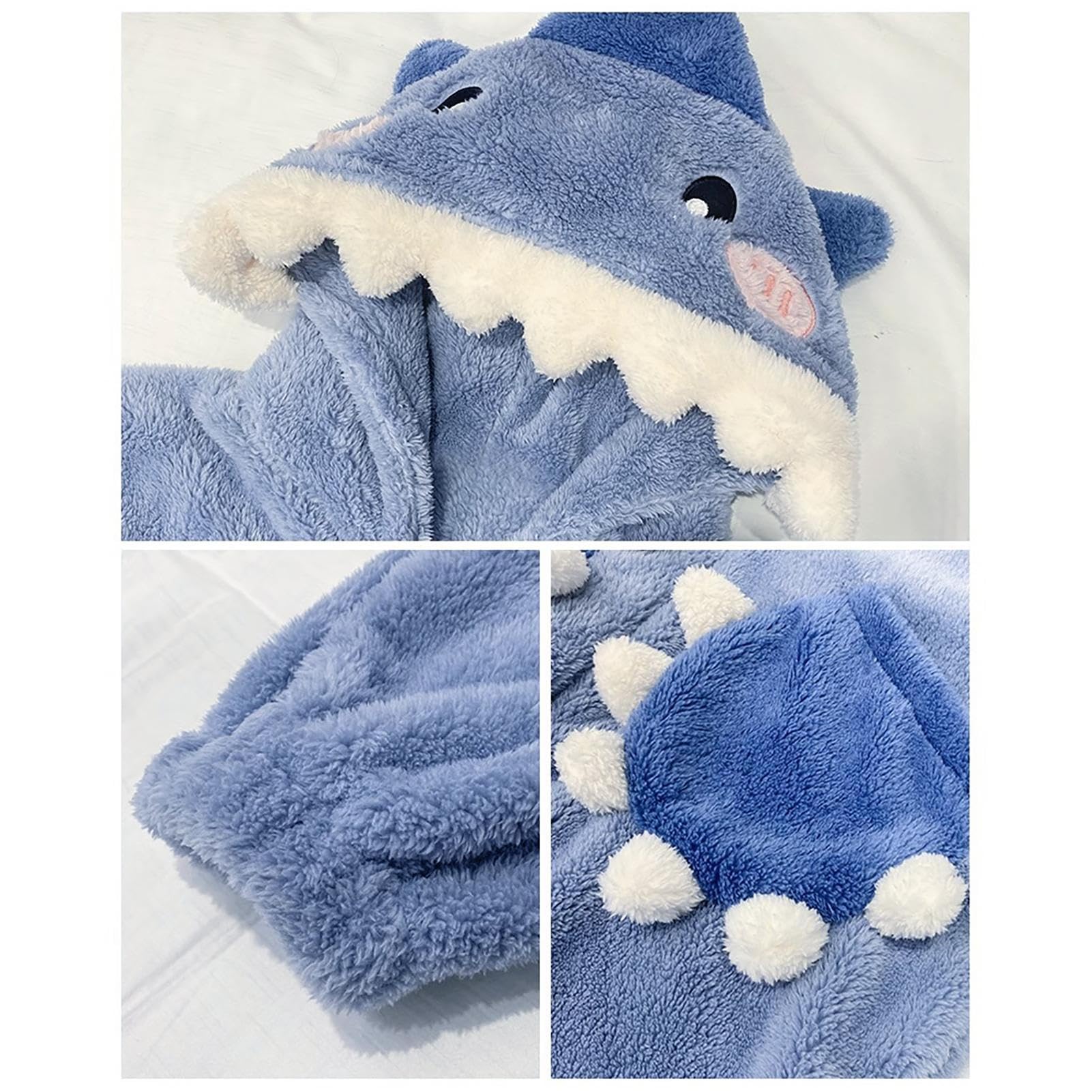 Shark Onesie Pigiama per Adulti con Cappuccio di Squalo Caldo Cartoon Morbido per Bambini e Adulti Regalo | Morbido per Bambini e Adulti Regalo
