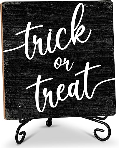 Letrero de decoración de escritorio de Halloween, decoraciones de Halloween para familiares, amigos, colegas, letrero de placa de escritorio con