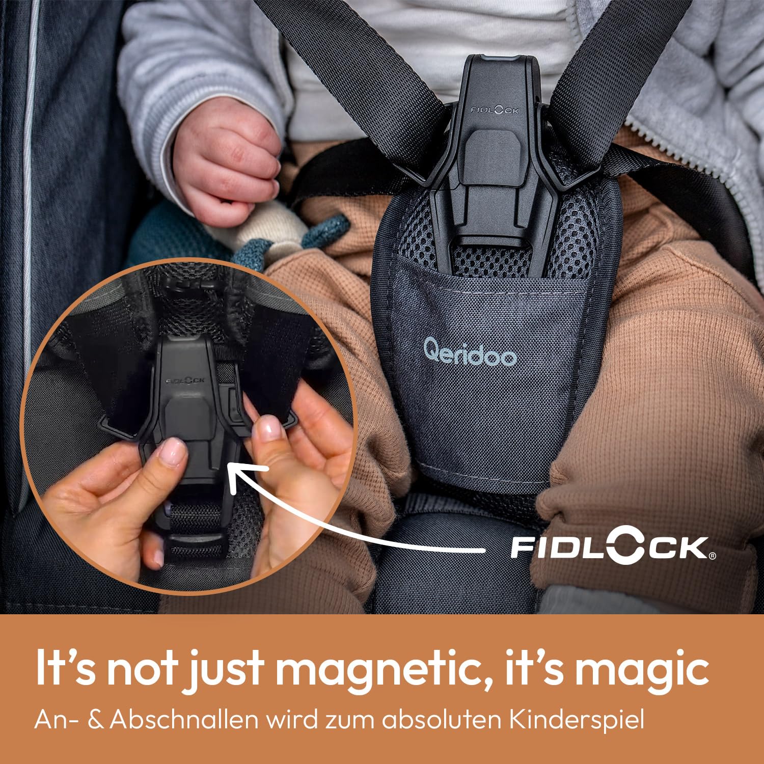 Qeridoo Kidgoo 2 FIDLOCK Edition | Kinderfahrradanhänger 2 Kinder | Fahrrad Anhänger mit Federung & FIDLOCK Gurtsystem | Jogger Kinderwagen | Fahrradanhänger klappbar | Kinderbuggy 45L | Bike Trailer