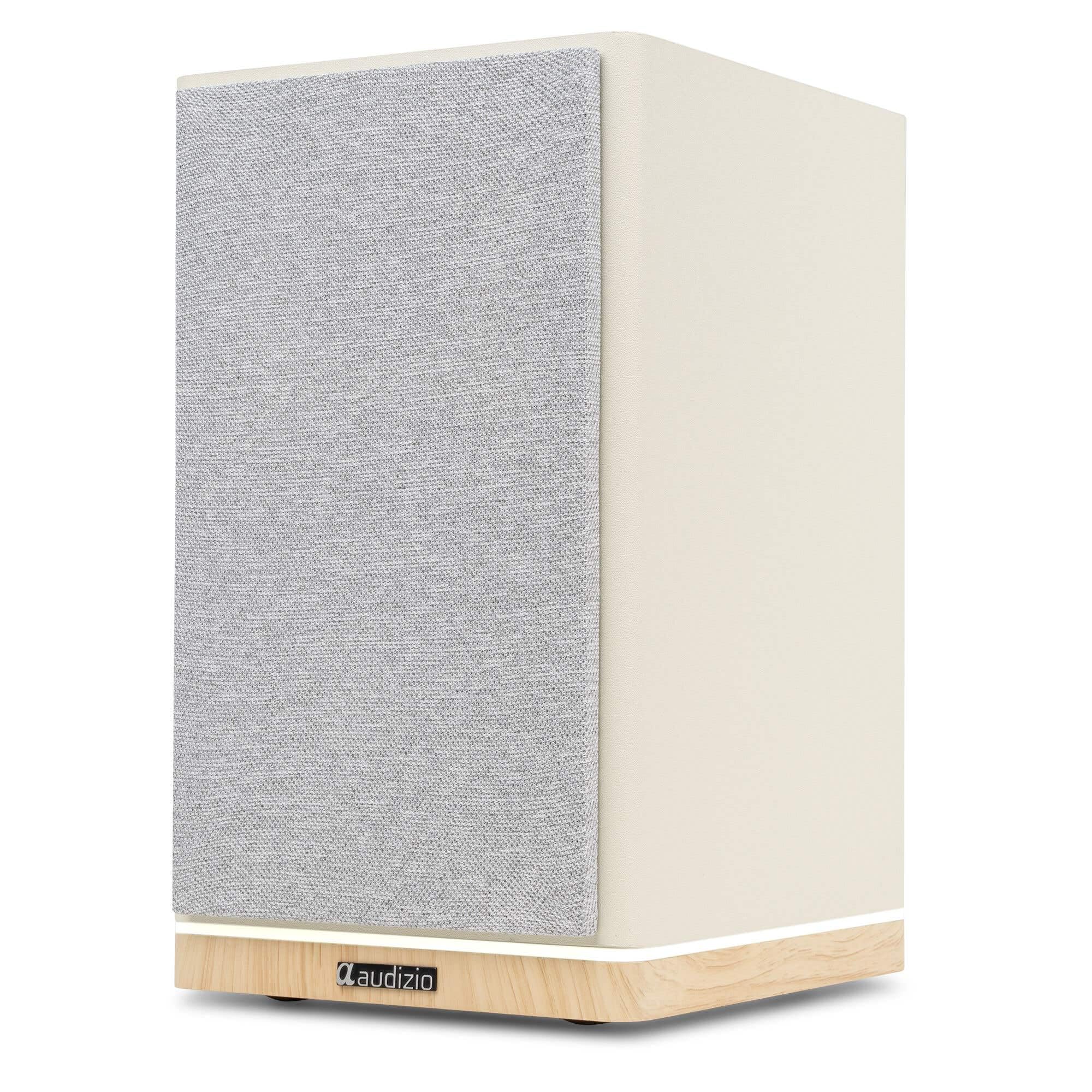 Audizio KS12 Altavoces HiFi Activos 80W HDMI ARC, Color Crema | Altavoces activos con HDMI ARC, Bluetooth 5.3, salida para subwoofer y acabado crema