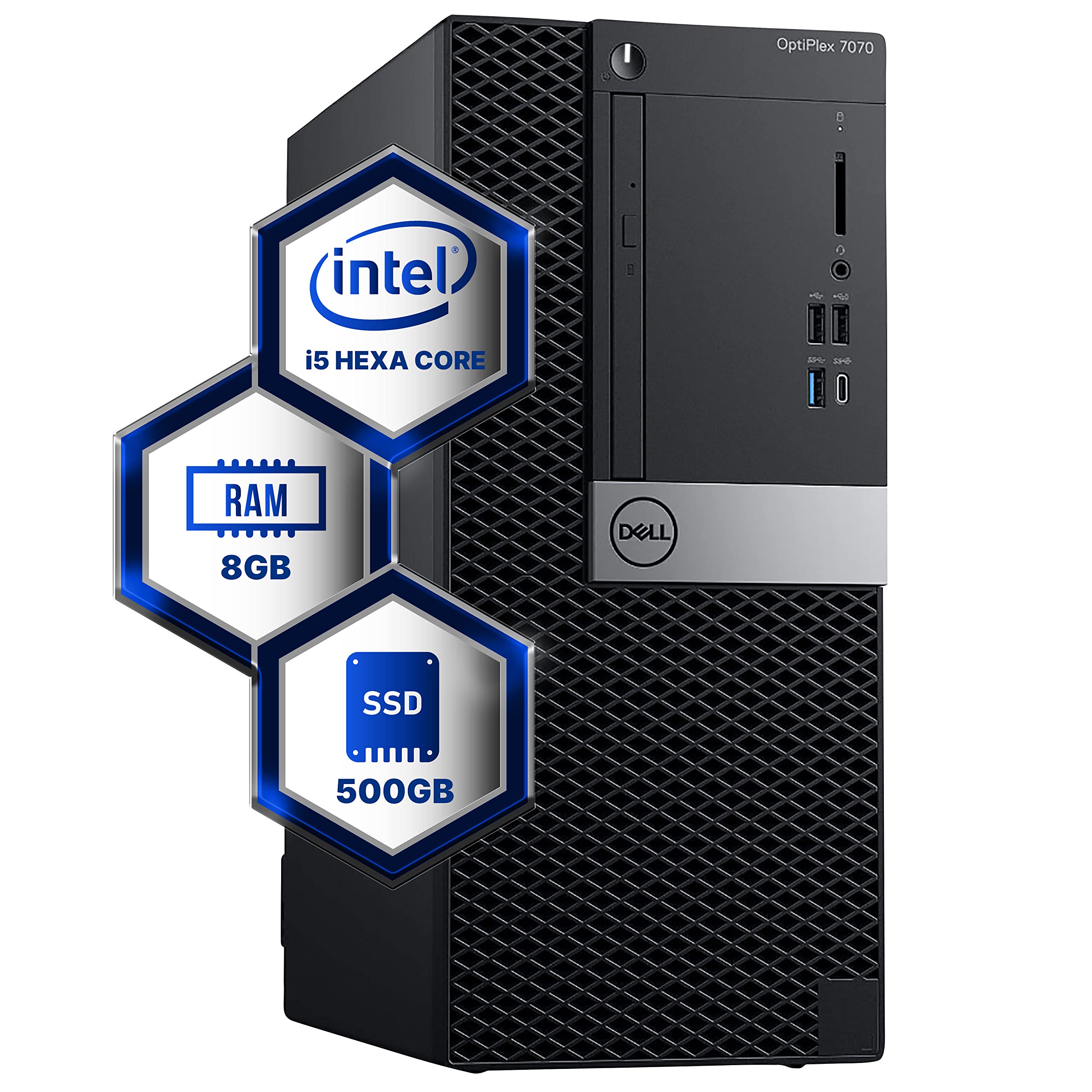 【12ヵ月保証】デスクトップパソコン SSD 第8世代CPU DELL Optiplex 7070 Micro(Win10x64)  中古 Core i5-2.1GHz(8500T)/メモリ8GB/SSD256GB/超小型 [美品] 2020年頃購入 TK Amazon.com: Dell Optiplex 7070 Tower Desktop Computer | Hexa