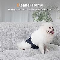 Vista 2 de Bandas para el vientre para perros machos (paquete de 5), Envoltura premium lavable reutilizable para vientre de perro mediano a prueba de fugas