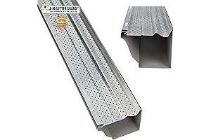 A-M Gutter Guard - Aluminum 5&quot; Leaf Relief Gutter Protection for Homes