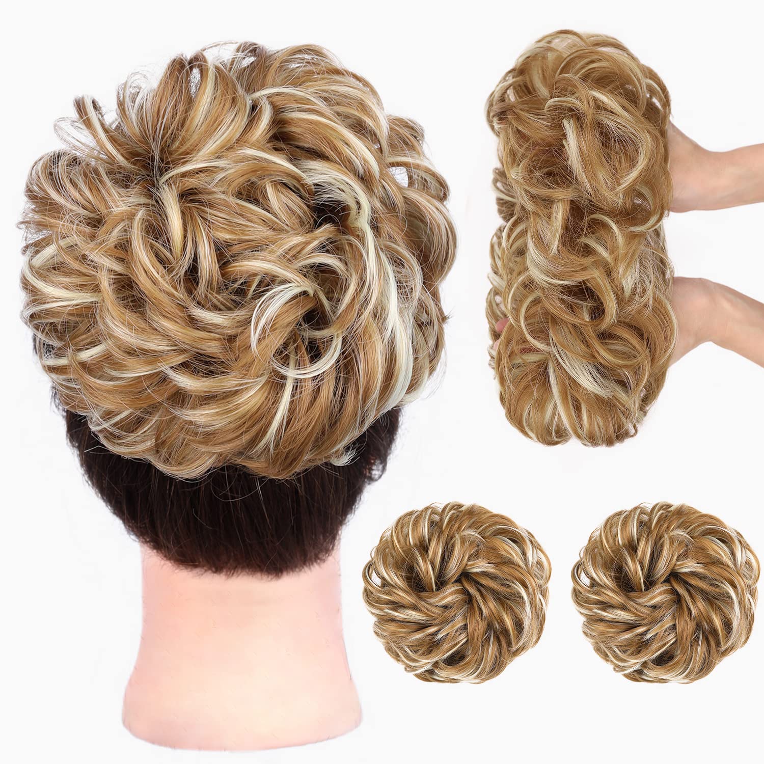 WIGNEE Pack of 2pcs Messy Bun Hair Piece Synthetic Fake
