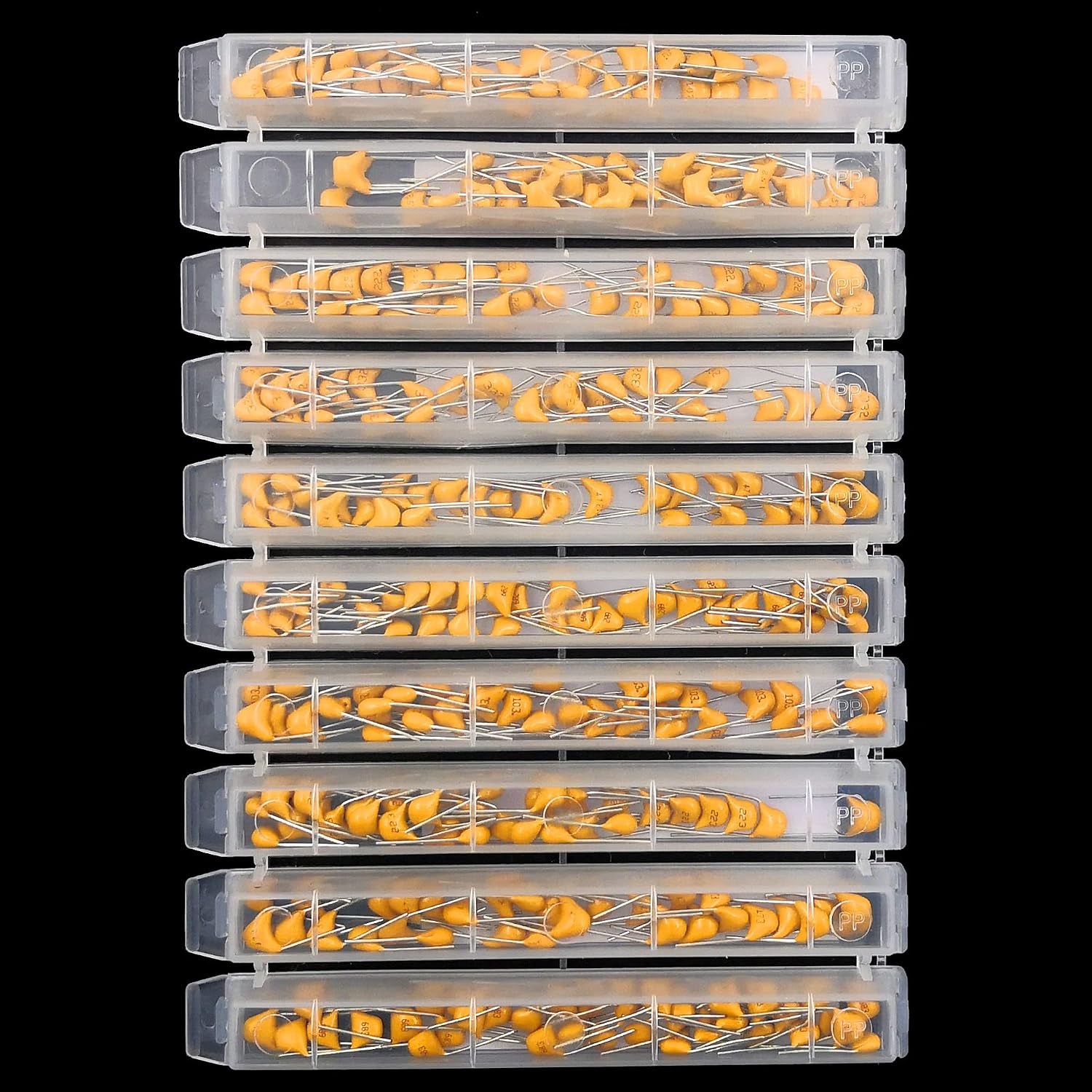 EEEEE 30 Value 900 pcs Multilayer Monolithic Ceramic Capacitor Assortment kit 10pf－10uF Individual Box Lid pf nf uf (900 pcs)