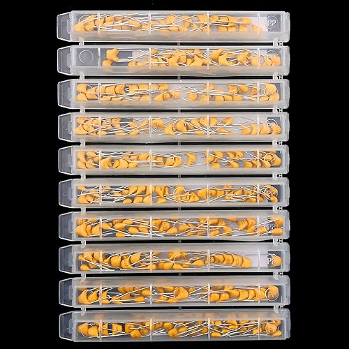 Miniatura 10 de EEEEE Kit surtido de condensadores de cerámica monolítica multicapa de 300 unidades, 10 pf-10uF con tapa de caja individual pf nf uf (300 piezas)