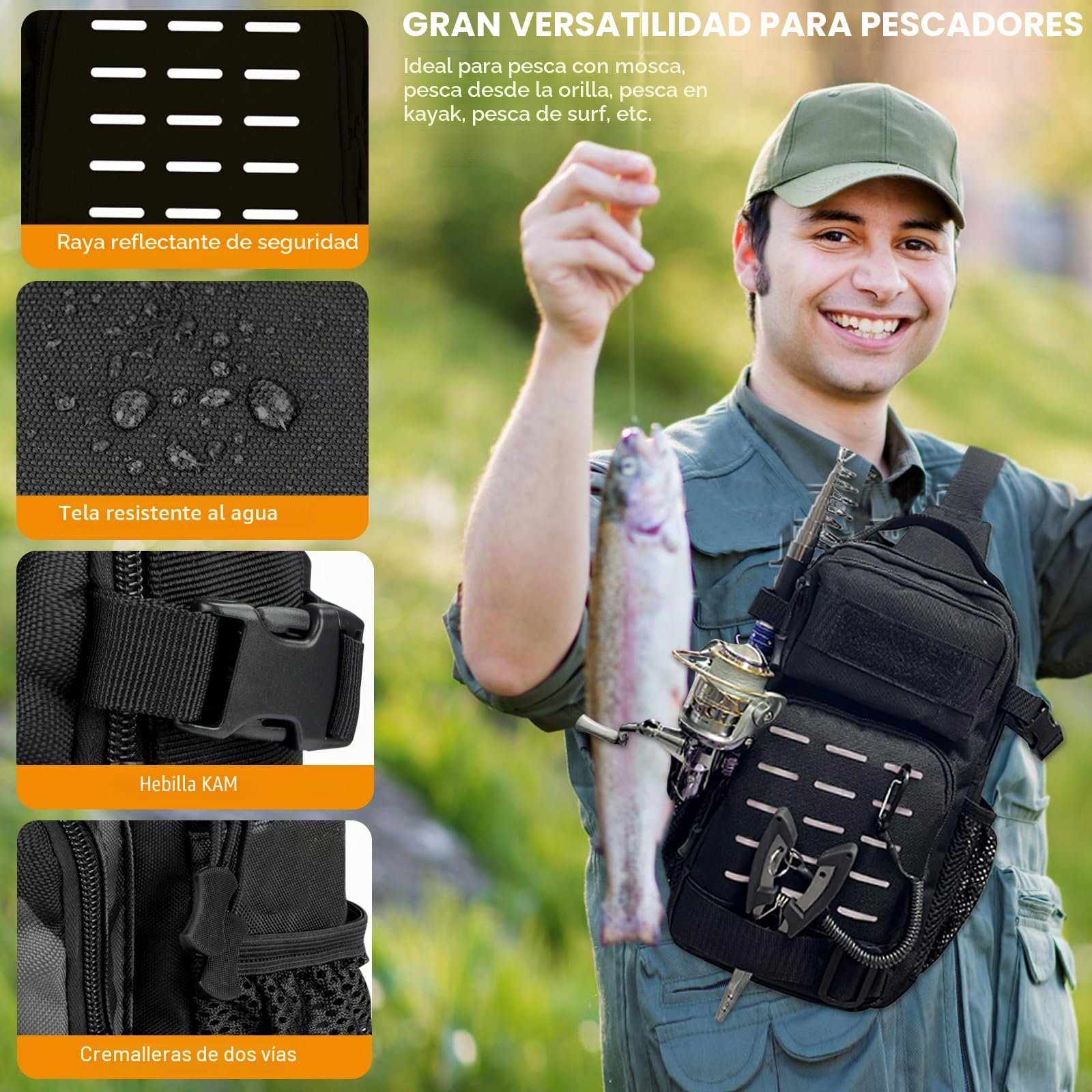THKFISH Kit de herramientas de pesca de 85 piezas, mochila de pesca con cajas de aparejos incluidas, kit de aparejos de pesca que incluye kit de equipo de señuelo de cebo de pesca, alicates de pesca