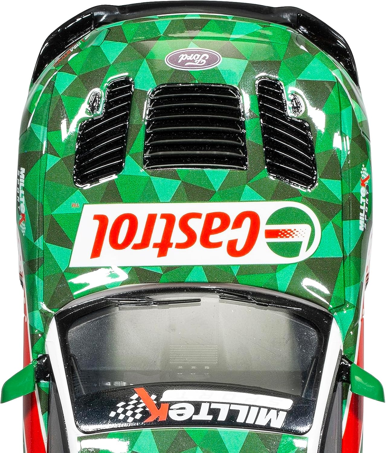 Scalextric Ford Mustang GT4 Castrol 1:32 Drift 360 Guideblade Slot Race Car C4327