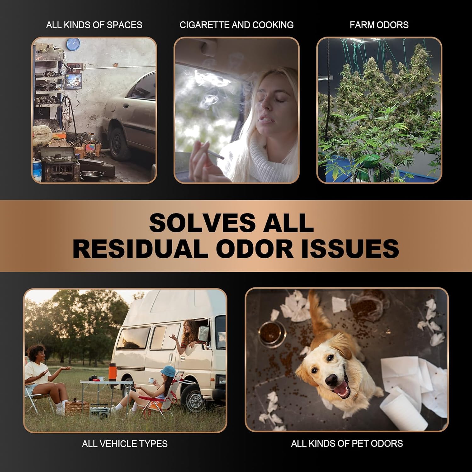 Ozone Generator Odor Removal with 10s Delay Start, Ozone Machine for Car, Pet, Basement - Ozone Odor Eliminator for 1500 Sq. Ft.